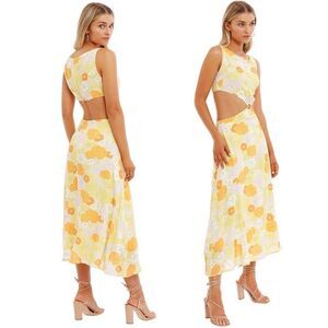 Charlie Holiday Clemence Cutout Floral Dress 4 Boho Retro Beachy Cottagecore Ret